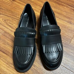 Marc Fisher Calixy 8 Black Leather Loafers